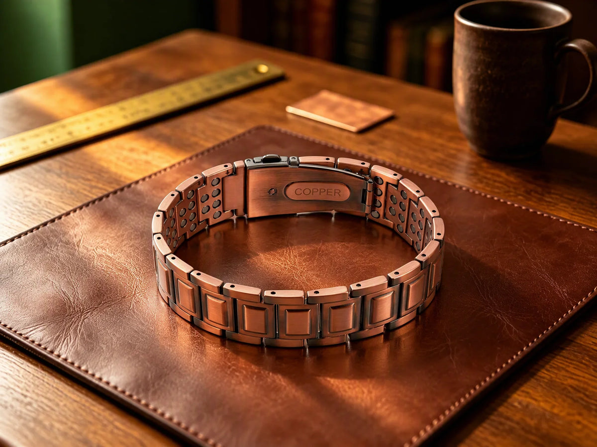 Magnetic Copper Link Bracelet — Black